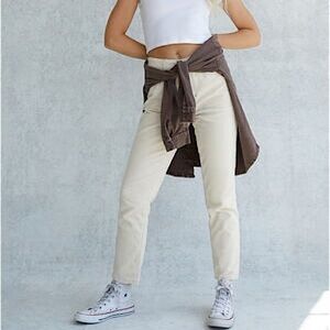 Pacsun Cream Corduroy Mom Jeans Size 27